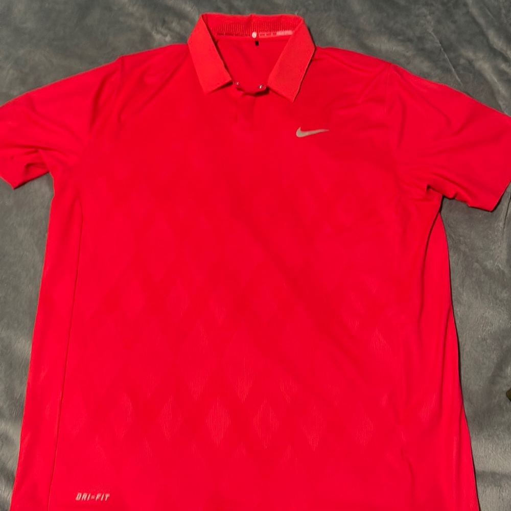Large Red Nike Tiger Woods Collection Polo